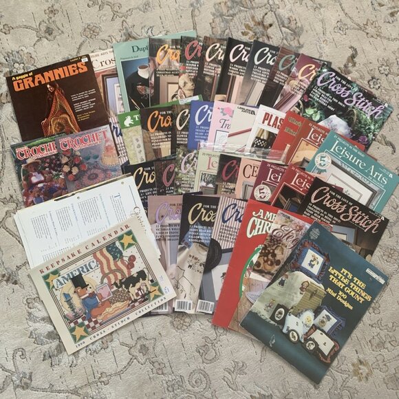 Other - Giant Lot Of Cross-Stitch Magazines Keepsake Calendar Crochet Vintage 1989-94